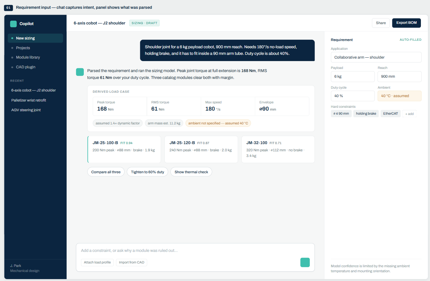 Le Bot Designer — requirements view