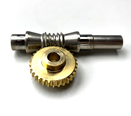 Worm shaft with bronze worm wheel