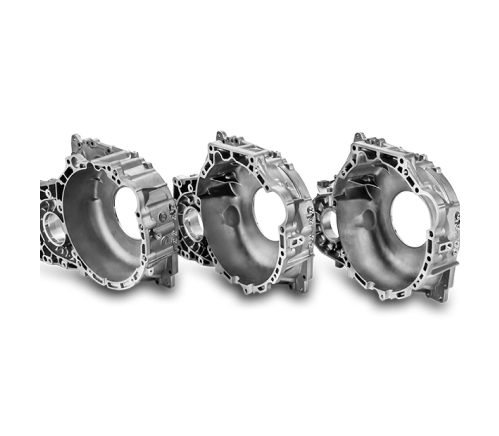 Three machined transmission bell housings