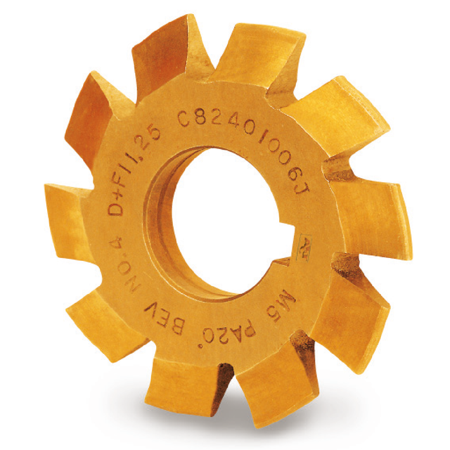 Involute form milling cutter for bevel gear teeth